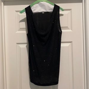 LOFT Black Sequined Cowl Neck Sweater